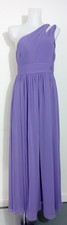 AZAZIE One Shoulder Maxi Dress UK8 Women's Purple Pleated Evening Gown - L210
