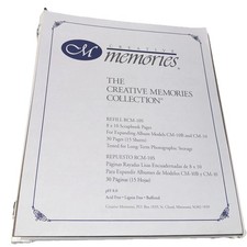 CREATIVE MEMORIES 8 x10 Scrapbook Album WHITE Refills RCM 10S 10 sheets/ 20pgs 