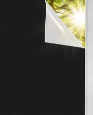 Total Blackout Window Film: 100% Light Sun Blocking with Heat Resistant White...