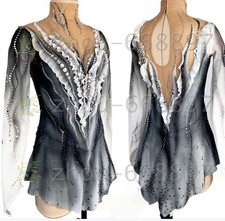 Competition Figure Skating Dress Ice Skating Dresses Custom gray dyeing