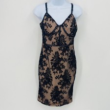 Cals Black and Nude Lace Bodycon Dress