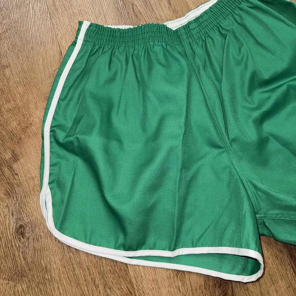 Pantalones Cortos de Gimnasio Vintage Atléticos Pista de Correr Verde NOS 60s 70s 80s Hombres XL 40 42 Foto 3 de 4