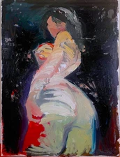 Cubism Oil Painting Woman Abstract Figure Painting Canvas 18x24 Original BVC