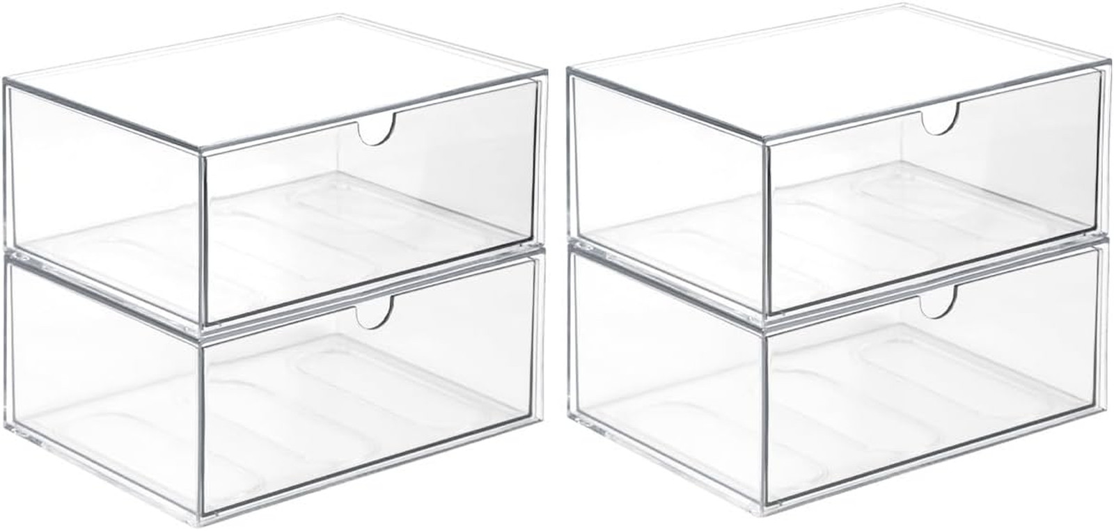 Luxury Organizer Cosmetici 4 Pezzi - Acrilico Crystal Clear Impilabile