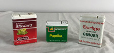 vintage Durkee Grond Mustard Ground Ginger Spartan Paprika Spice Tins