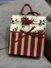 Longaberger Homestead Small Tote Bag In Holiday Botanical 9 in x 7 in
