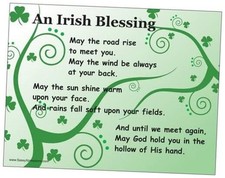 Irish Blessings Verse Refrigerator Prayer Magnet, Magnetic Greeting Card