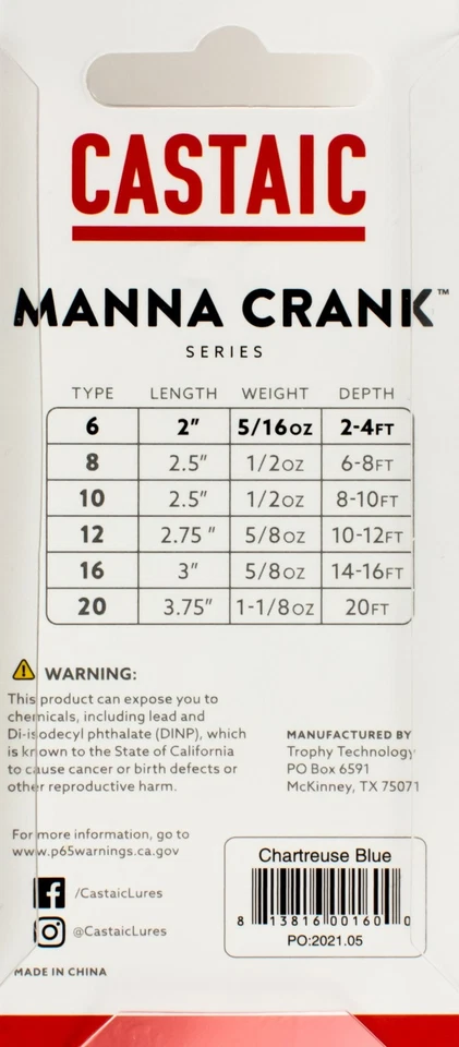 *LOTE DE 6* MANIVELA DE MANÁ CASTAICO 5/16 OZ 2" CHARTREUSE AZUL J5376 Foto 2 de 2