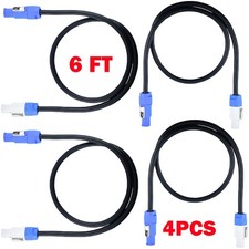 4Pcs 6ft 16AWG Stage Lighting Fixture For PowerCon Power-Through Blue Cable US