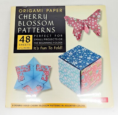 Origami Paper Cherry Blossom Patterns 48 Sheets 6-3/4'' Fold Projects Tuttle New
