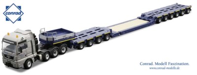 Conrad 70177 MAN Tractor w/Goldhofer Lowbed for Vessel / Beam MAXIKRAFT 1/50 MIB