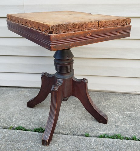 Antique Parker Meride NC Piano Organ Vanity Stool Vintage Victorian Chair - Picture 3 of 24