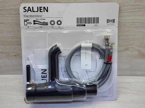 IKEA SALJEN Waschtischarmatur schwarz 204.003.23 9/16" x 24" Schläuche - Bild 1 von 6