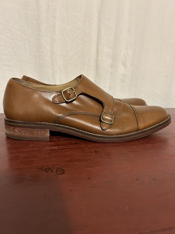 Mens Cole Haan Grand OS Signature Brown Leather Double Monk Strap Shoes Size 9 M