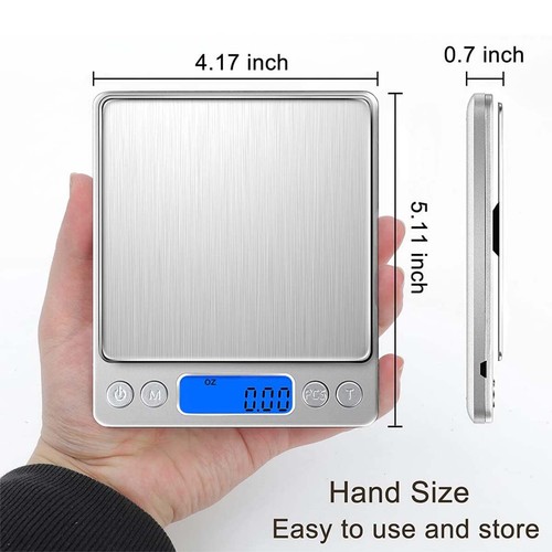 Digital Pocket Scale 3000g x 0.1g Jewelry Gold Gram Herb Karat Weight - Picture 4 of 9