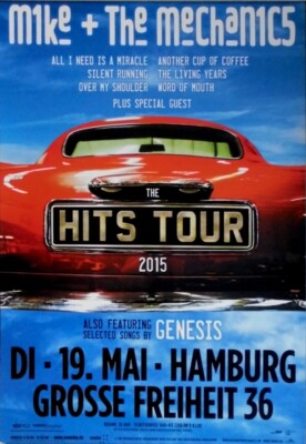 MIKE & THE MECHANICS - 2015 - Live in Concert - Hits Tour - Poster - Hamburg