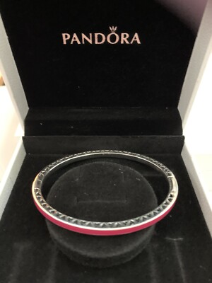Pandora Bangle Radiant Hearts of PANDORA Orchid Enamel 6.9