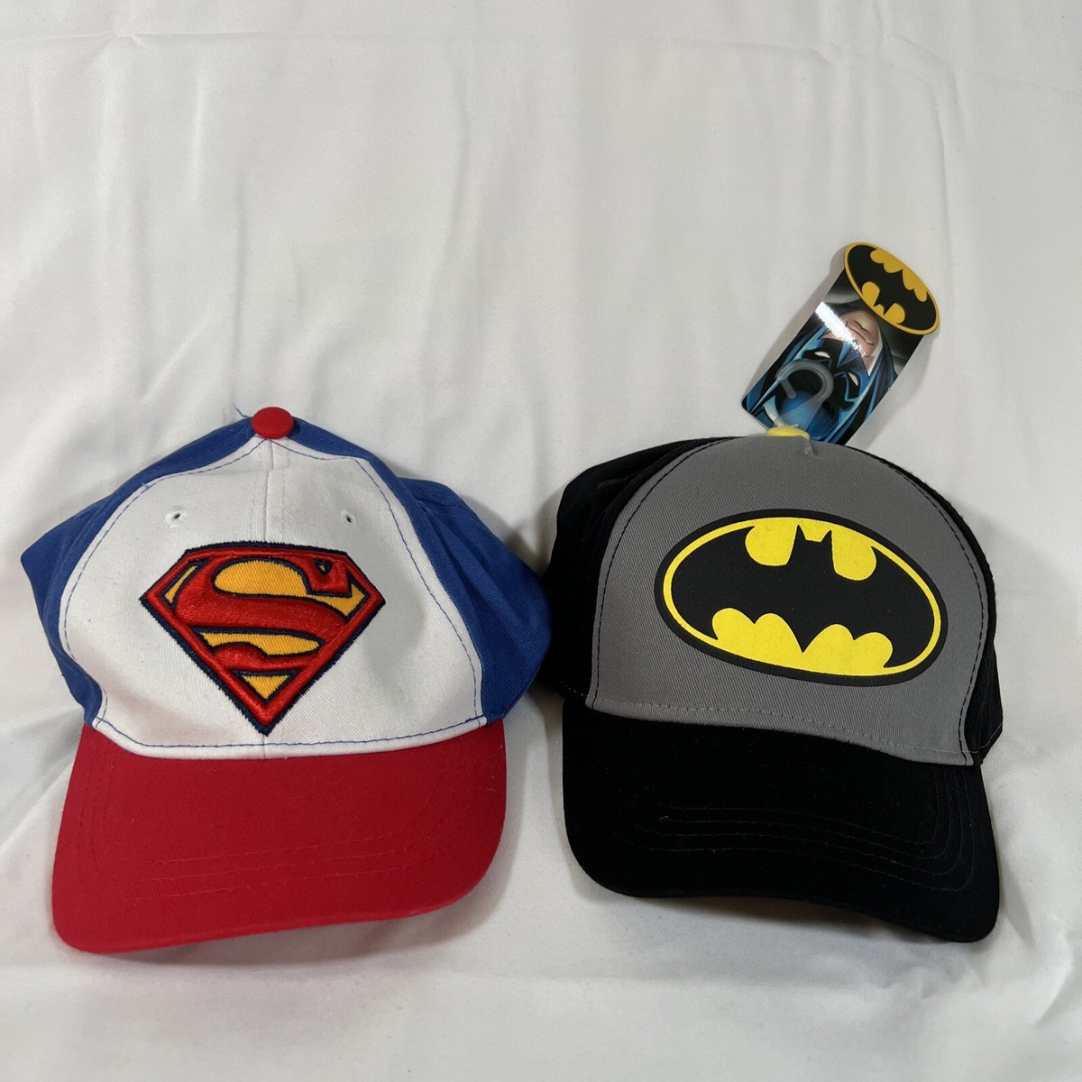 Batman Superman Boys Hat New Nwt Adjustable Kids Cap DC Comics Lot