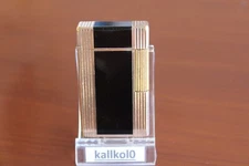 Vintage "S.T Dupont"  Long Version Pocket Gas lighter- Gold & Black-France '80s