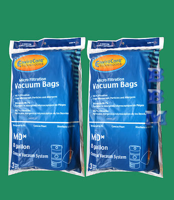 6 Modern Day 8 Gal MD 720-5 Built in Vacuum Cleaner Allergy Bag Model #M19 31