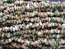 Pietre Dure Forate - chips - 100 pz - unakite