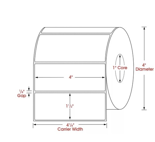 (10) ULINE S-20143 Desktop Thermal Transfer Labels 4 x 1 1⁄2" *RIBBONS REQUIRED* - Picture 6 of 7