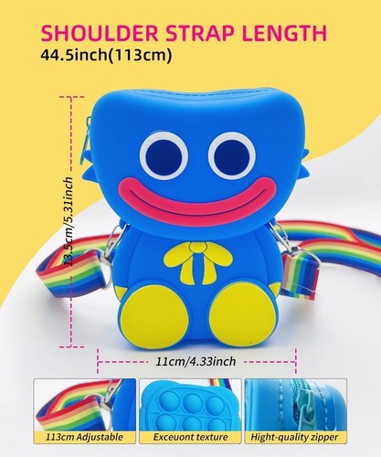 Pop It playtime Push Bubble Sensory Fidget Toy Pop Purse Shoulder Bag/coin purse - 第 21/21 張圖片