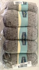 5 Skeins HOBIKO STARFALL Gray Tweed Flecks 4 Medium Worsted Yarn Acrylic Soft