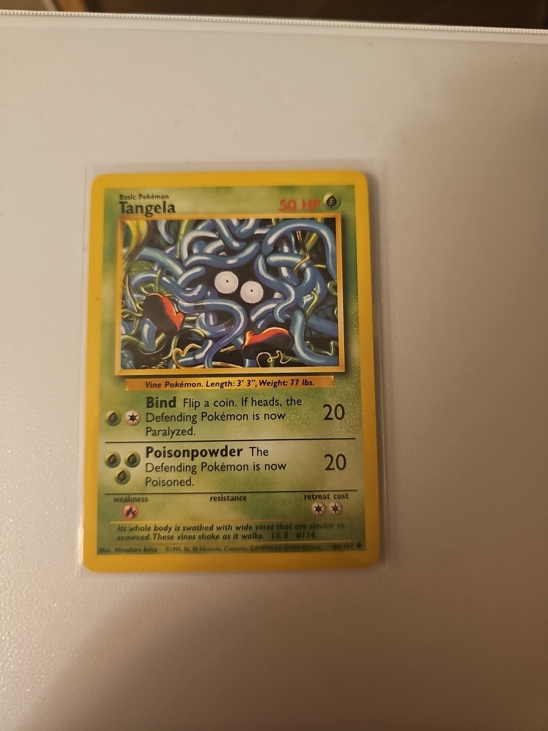 POKEMON Tangela 66/102 Base Set Unlimited Common, NM Condition