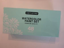 ARTISTRO Watercolor Paint Set, 48 Vivid Colors in Portable Box Palette set Inc