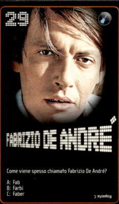 card Esselunga StarZone # 29 Fabrizio De Andr�