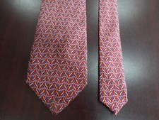 Men  s Burberry London Chain Link Red Silk Tie