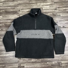 Vintage 90s Buick Fleece Sweatshirt 1/2 Zip Black Grey Small USA Made Swingster