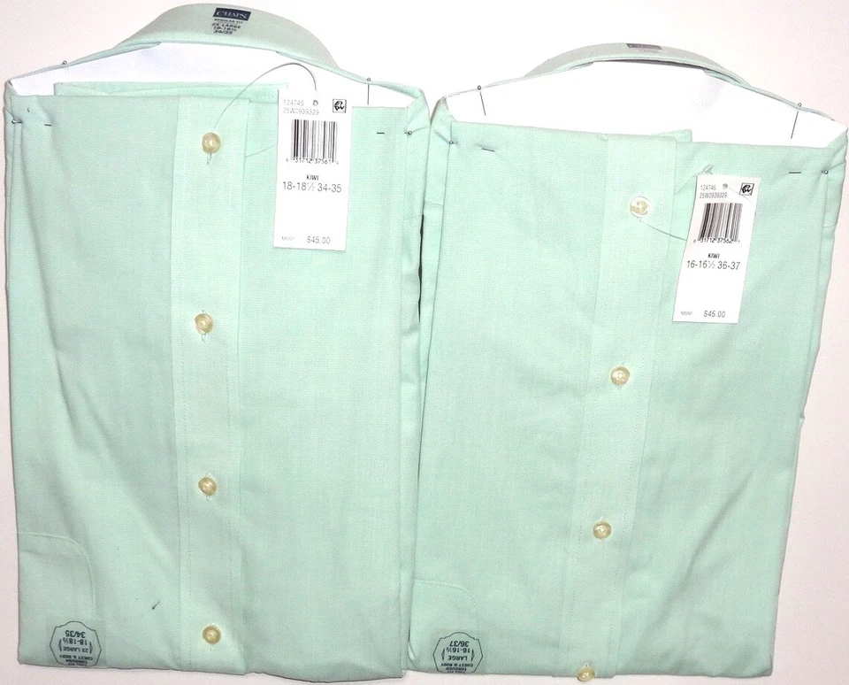 Nueva Camisa de Vestir Chaps Para Hombres Calce Regular Mangas Largas 1 Bolsillo Verano Kiwi Nueva con Etiquetas Foto 3 de 4