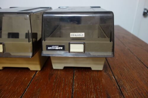 Lot of 3 Vintage Tandy 5 1/4'' Floppy Disk Storage Case Holder With Dividers - Picture 4 of 10