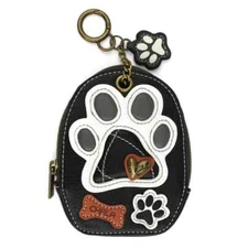 CHALA Mini Coin Purse Keychain RFID Protected Card Holder PAW PRINT - NWT