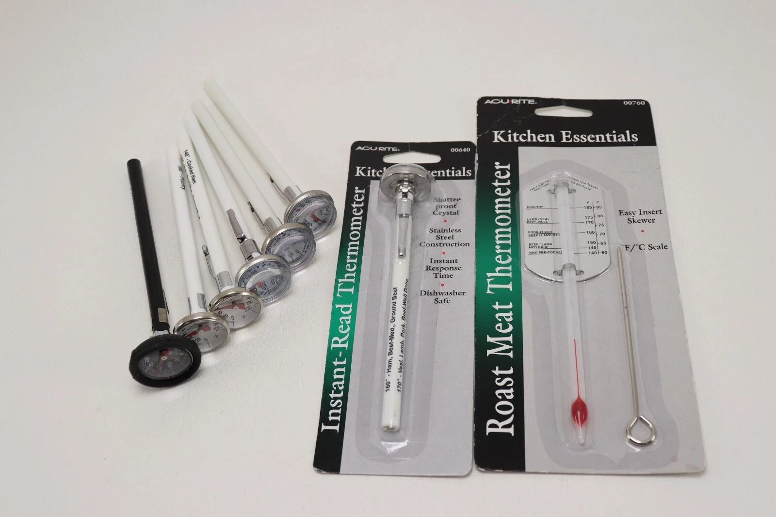 Lot of 8 Meat Food Thermometer Grilling, Roasting, Cooking, Acu-Rite & Miljoco