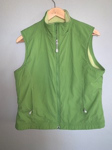 LL Bean | Women's Fleece Lined Nylon Winter Vest Full Zip | Green (Size: M) EUC | eBay
