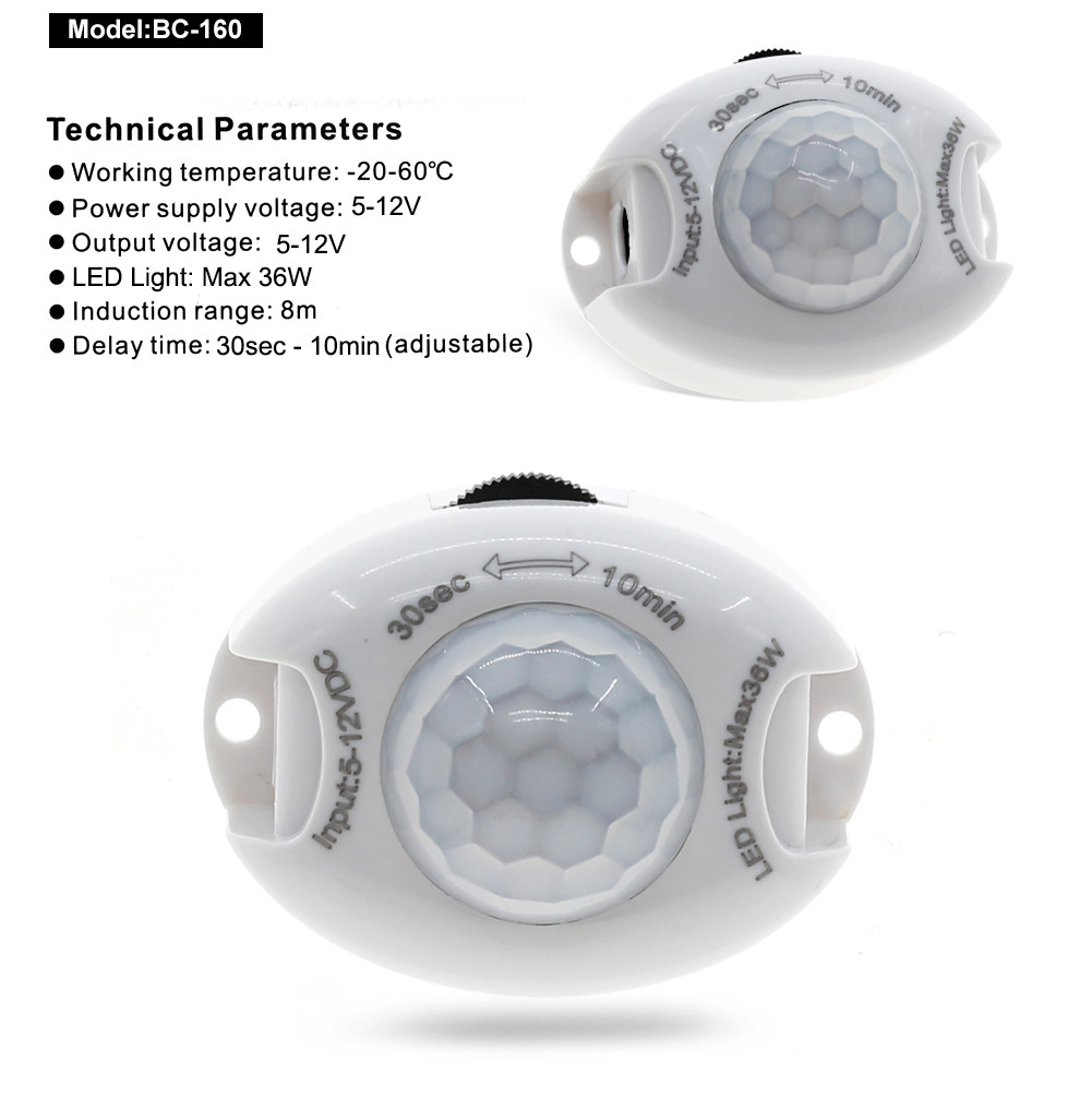 MiniAMP PIR-Bewegungsmelder, 12-24V DC, 5A - Innovative Beleuchtungstechnik, 14,99