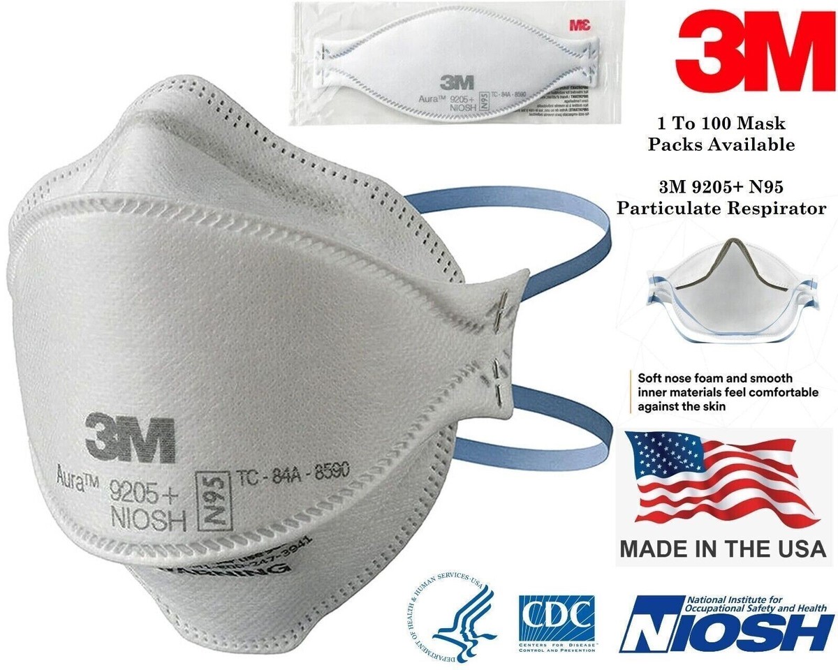3M Aura 9205+ N95 Maschera Viso Respiratore Particolato Omologata - Foto 6