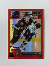 JEAN-GABRIEL PAGEAU Ottawa Autographed 2016-17 OPC Platinum #116 Red Prism /199