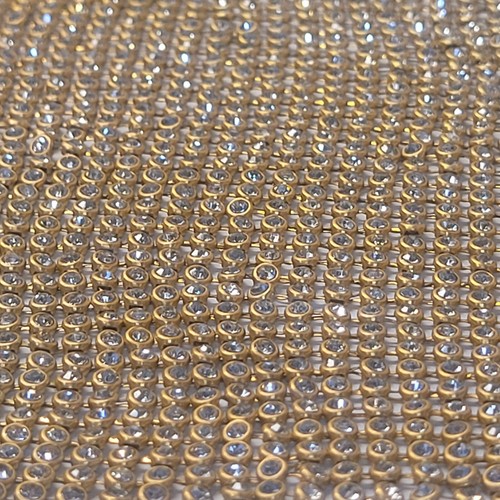 Vintage Chainmail Mesh Halter Top Open Back Metallic Gold Shiny Rhinestone - Picture 9 of 9