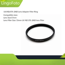 57-55mm Step-Down Ring Filter Ring UV/ND/CPL GND Lens Adapter Filter Ring