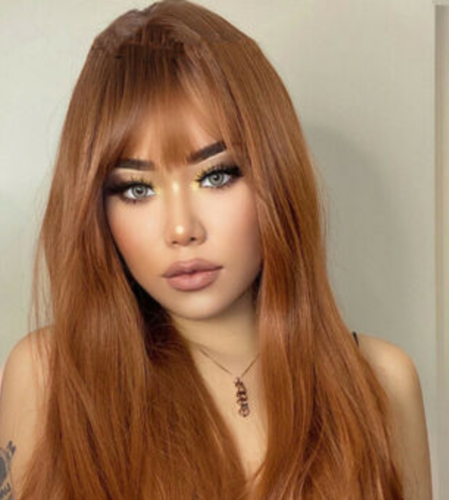 Hot Women Long Wavy Synthetic Hair Wigs Copper Red Brown Body Wave Wigs US STOCK
