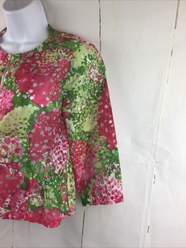 Ruby Rd. Petite Women’s Multi Color Floral Semi-Sheer Zipper Jacket Sz. 6P - Picture 7 of 15