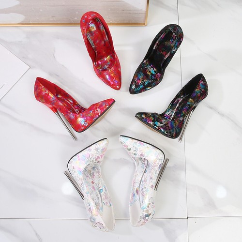 Women Pointy Toe Sexy 16cm Super High Heel Shoes Metal Heel Nightclub Pump 35-46 - Picture 13 of 19