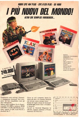 AMSTRAD CPC 6128 Plus GX4000 Advertising 1991 Italian Magazine Advertising 19x13