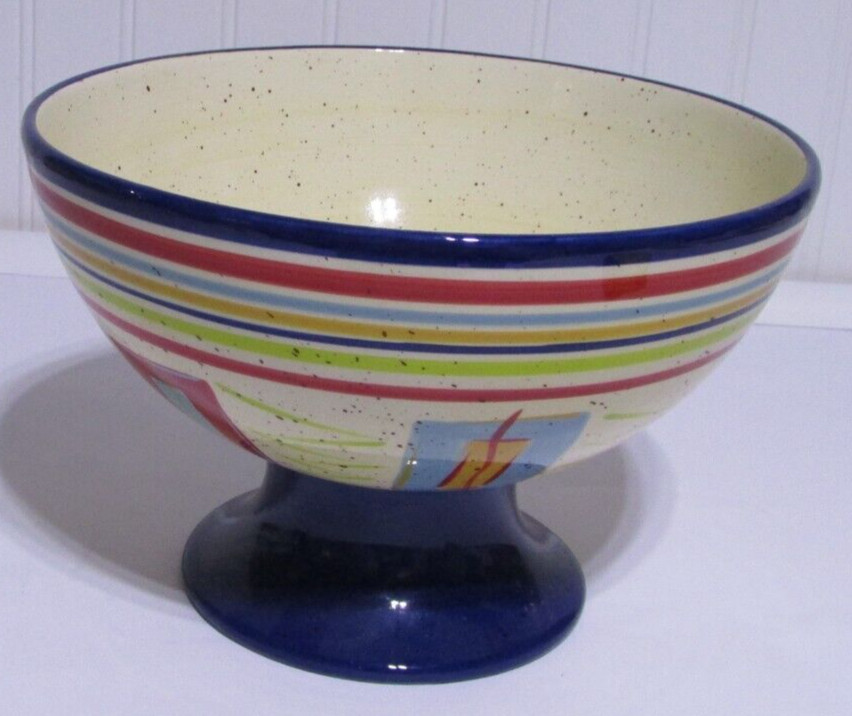 Pfaltzgraff   Sedona Hand Painted  9" Pedestal Party Bowl