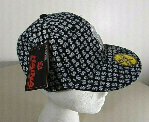 NEW YORK 59SPORT, BERRETTO NERO $ DOLLAR SIGN, TAGLIA 7 3/8, LOGO DOLLAR SIGN, NUOVO CON ETICHETTE - Foto 2 di 6