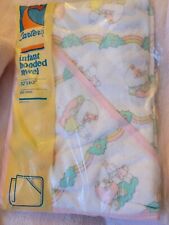 Vintage Carters Terricloth Hooded Bath Towel- Bunny Print-New In Sealed Package